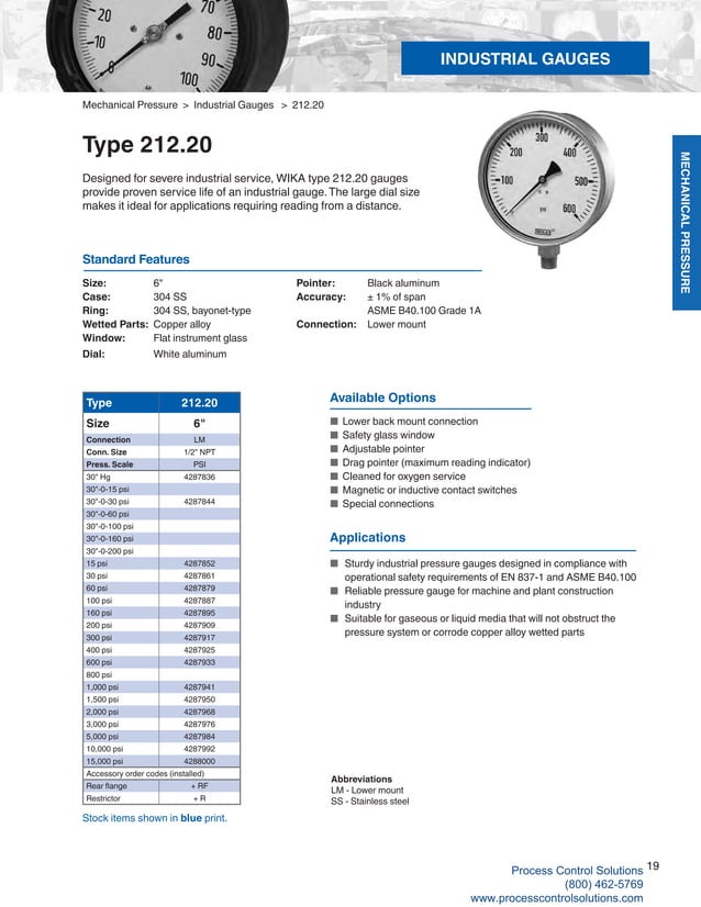 Wika Pressure and Temperature Measurement Product Catalog | PDF ...