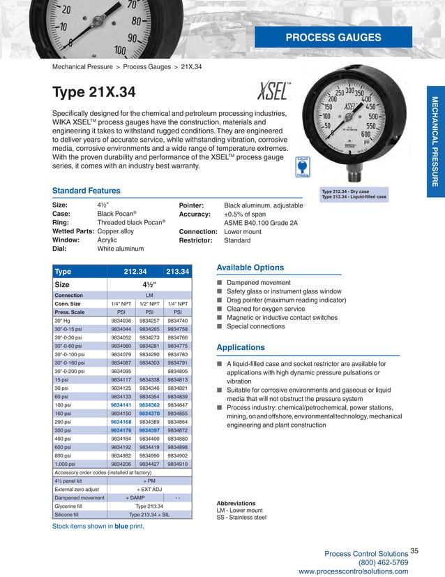 Wika Pressure and Temperature Measurement Product Catalog | PDF ...