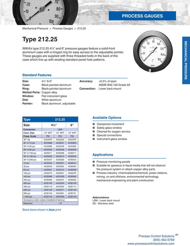 Wika Pressure and Temperature Measurement Product Catalog | PDF ...