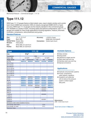 MECHANICALPRESSURE
10
R
COMMERCIAL GAUGES
Mechanical Pressure > Commercial Gauges > 111.12
Type 111.12
WIKA type 111.12 ga...