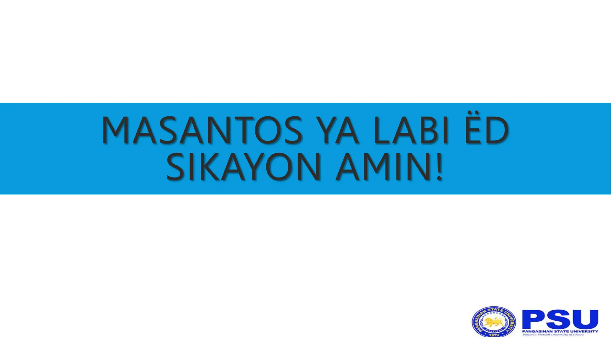 Wikang Rehiyonal ( Ortograpiya na pangasinan) Pansalat na U / O tan E/I ...