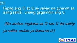 Wikang Rehiyonal ( Ortograpiya na pangasinan) Pansalat na U / O tan E/I ...