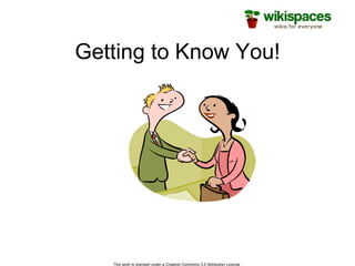 Getting to Know You! 