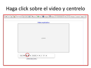 Haga click sobre el video y centrelo
 