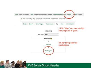 1 Klik “Map” om naar de lijst
van pagina's te gaan.
2 Keer terug naar de
startpagina
 