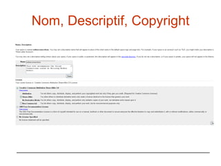 Nom, Descriptif, Copyright 
