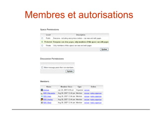Membres et autorisations 