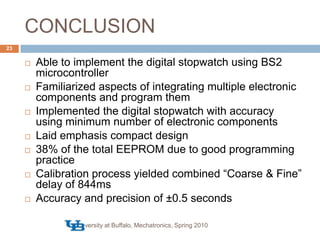 Implementing a Digital Stopwatch Using Basic Stamp2 | PPTX