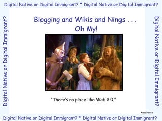 Blogging and Wikis and Nings . . . Oh My! “ There’s no place like Web 2.0.” Anna Hentz 