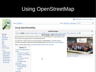 Wiki of Open Street Map | ODP