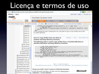 Licença e termos de uso
 