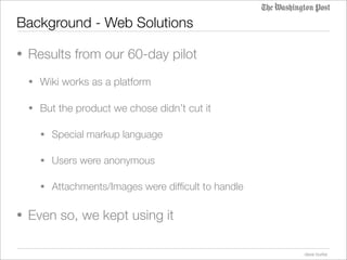 Wiki workspace pilot update