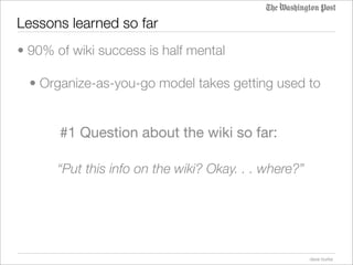 Wiki workspace pilot update
