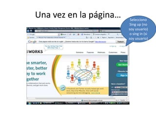Una vez en la página…Selecciono Sing up (no  soy usuario) o sing in (si soy usuario)