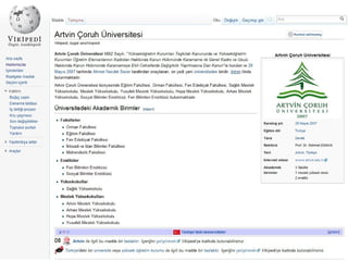 Wikipedia Artvin Çoruh Üniversitesi