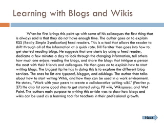 Wiki And Blogs | PPT | Internet for Beginners | Internet