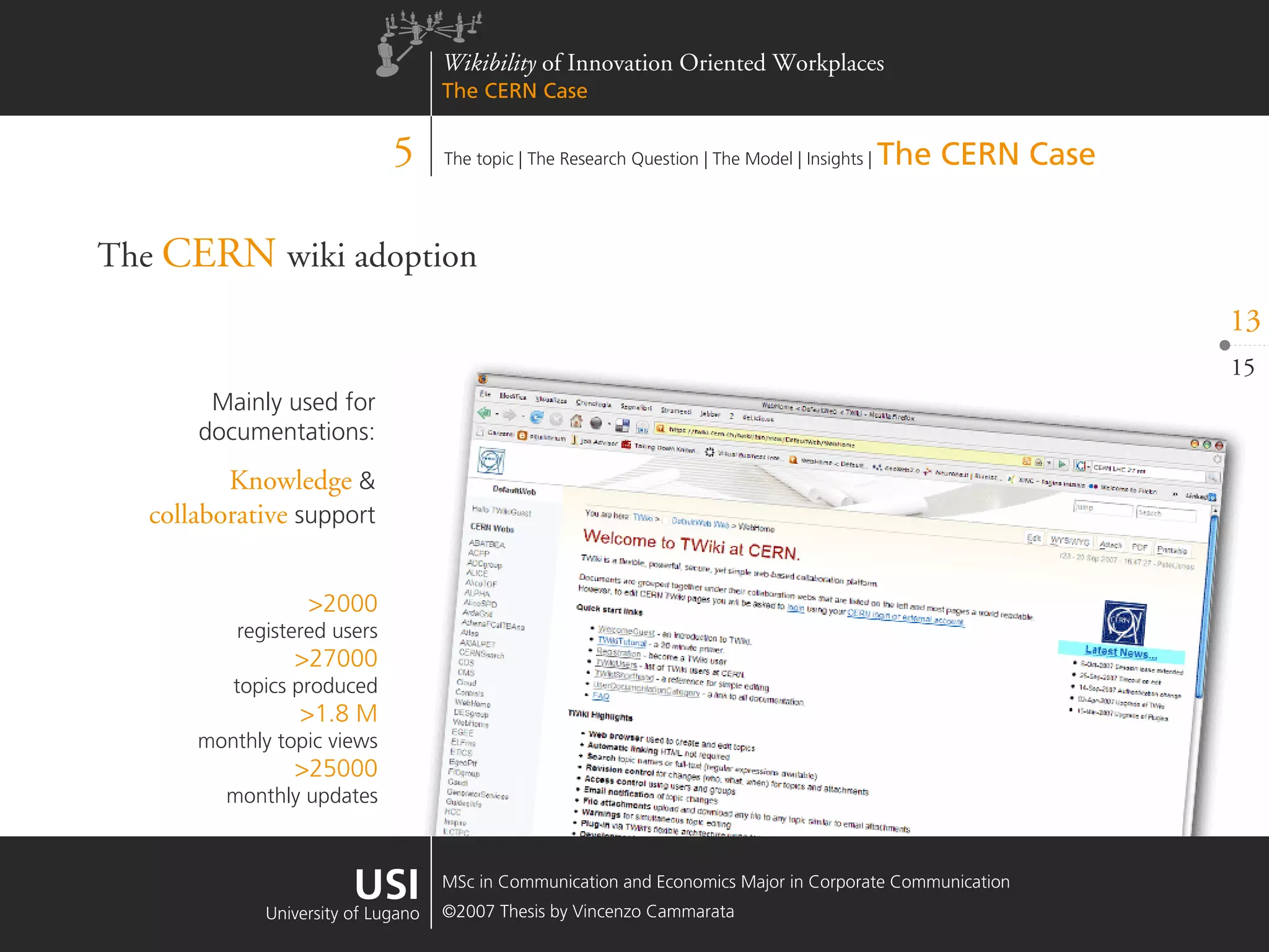 Wikibility of Innovation Oriented Workplaces - The CERN Case