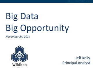 Big Data 
Big Opportunity 
Jeff Kelly 
Principal Analyst 
November 24, 2014 
 