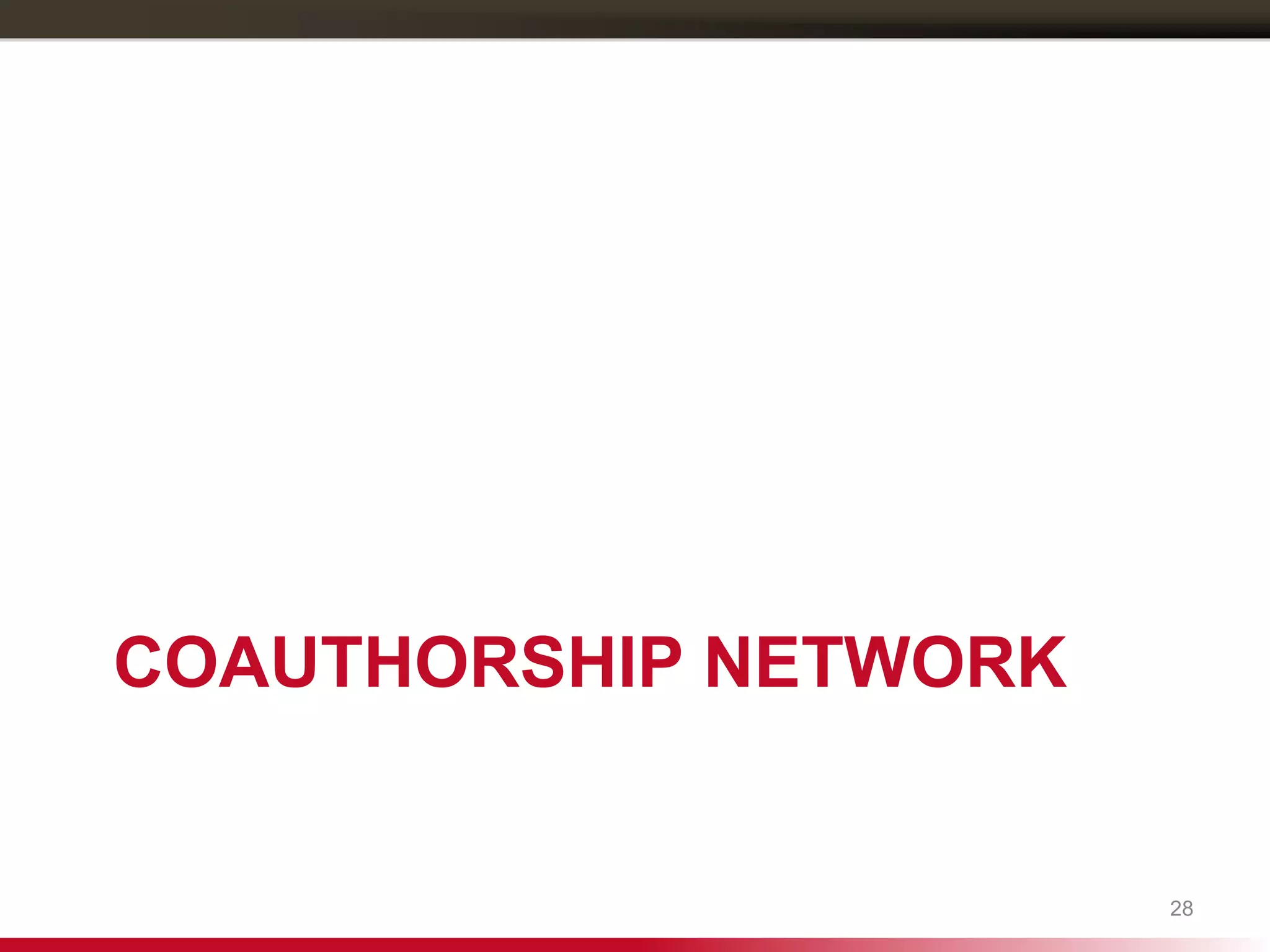 28
COAUTHORSHIP NETWORK
28
 