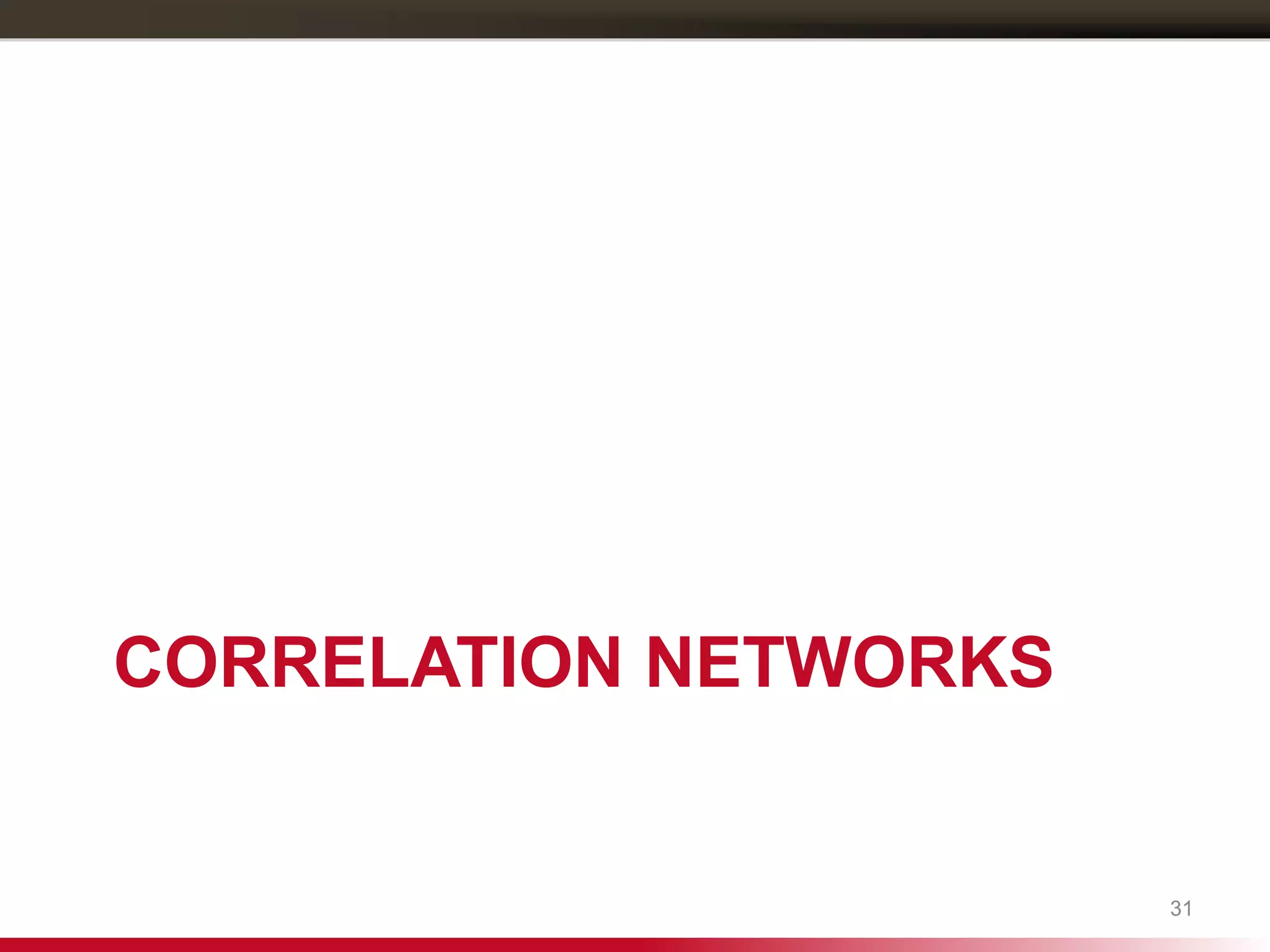 31
CORRELATION NETWORKS
 