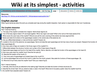 Wiki at its simplest - activities  