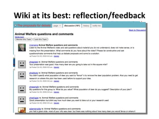 Wiki at its best: reflection/feedback 