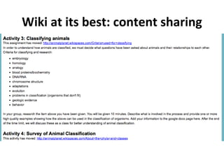 Wiki at its best: content sharing 