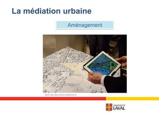 Aménagement
La médiation urbaine
Source: http://www.vectuel.com/News/List.sls
 