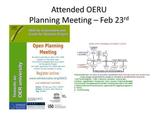 Attended OERU
Planning Meeting – Feb 23rd
 