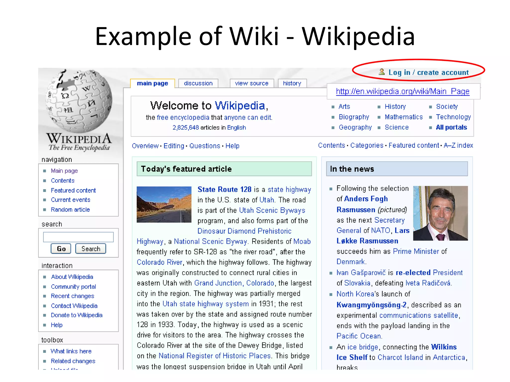 Example of Wiki - Wikipedia 