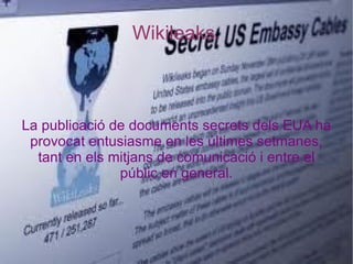 Documents de Amèrica han ensenyat els documents secrets de Iraq de la guerra. Wikileaks. 