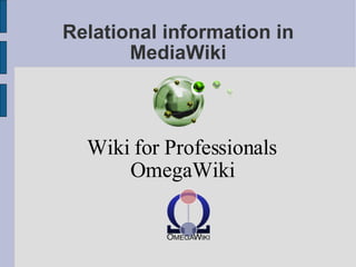 Relational information in MediaWiki ,[object Object],[object Object]