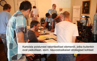 Kartoista poistuneet rakenteelliset elementit, jotka kuitenkin
ovat paikoillaan, esim. neuvostoaikaiset strategiset kohteet
CCBY-SAPekkaSarkola
 