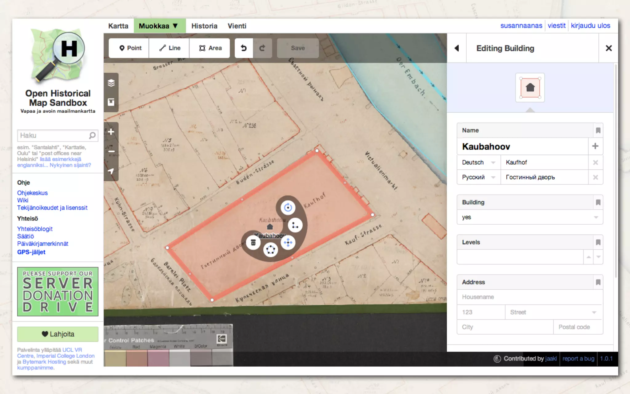Spatiotemporal
gazetteer in Wikidata
•Connecting geometries with Wikimedia through Wikidata
•Developing the model for interlinking historical geodata and
knowledge in Wikimedia
• Change events, hierarchies, geometries, time
• Handling uncertainty and imprecision
• Historical geospatial data task force
 