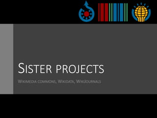 SISTER PROJECTS
WIKIMEDIA COMMONS, WIKIDATA, WIKIJOURNALS
 