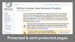 Protected & semi protected pages
 