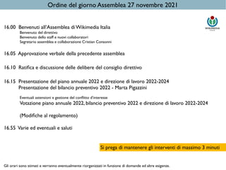 Assemblea Wikimedia italia 27 novembre 2021