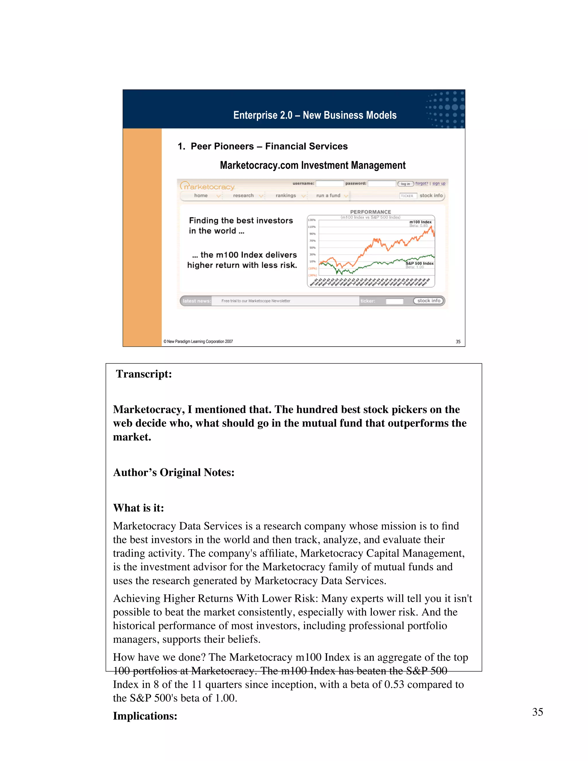 Wikinomics - Winning With The Enterprise 2.0 - with transcript