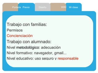 Trabajo con familias: Permisos