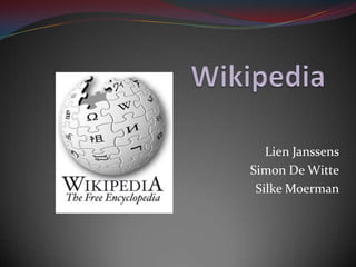Wikipedia Lien Janssens Simon De Witte SilkeMoerman 