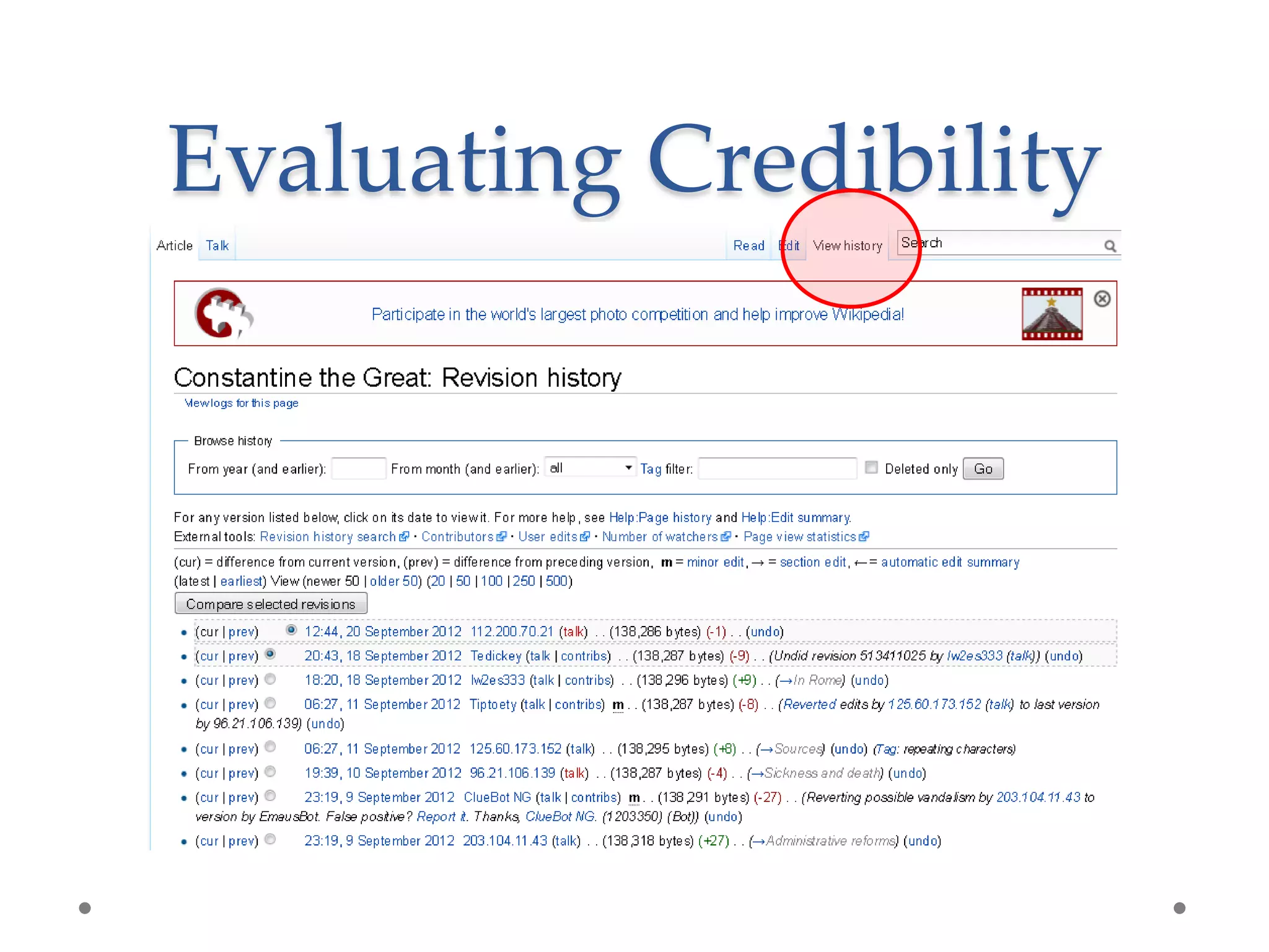 Evaluating Credibility
 