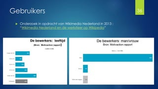 Gebruikers 
 Onderzoek in opdracht van Wikimedia Nederland in 2013 : 
“Wikimedia Nederland en de werksfeer op Wikipedia” ...