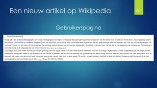 Een nieuw artikel op Wikipedia 61 
Gebruikerspagina 
 