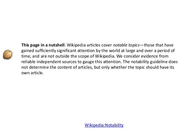 wikipedia notability