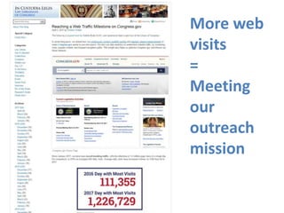 More web
visits
=
Meeting
our
outreach
mission
 