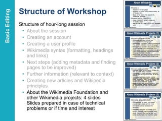 Structure of Workshop
Structure of hour-long session
• About the session
• Creating an account
• Creating a user profile
•...