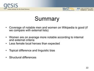 Measuring Gender Inequality in Wikipedia