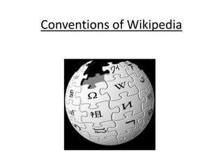 Conventions of Wikipedia
 