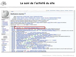 Le suivi de l’activité du site 