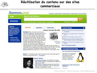 Réutilisation du contenu sur des sites commerciaux 